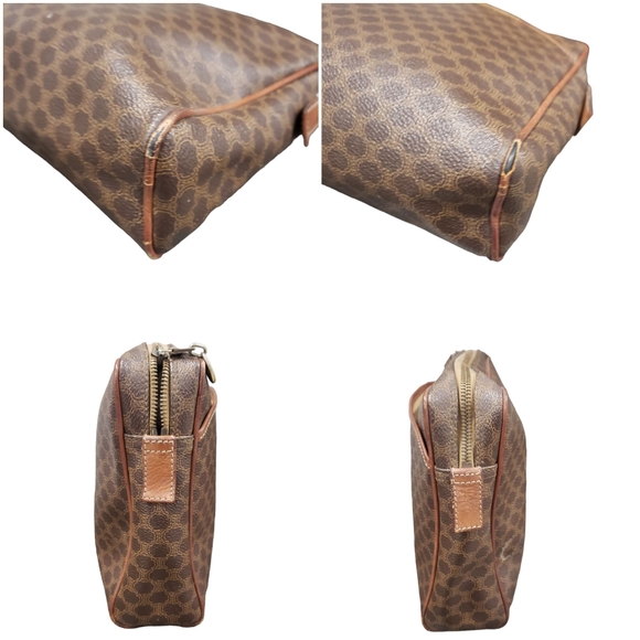 CELINE Macadam Blason Clutch Handbag VINTAGE Large PVC Coated canvas - Picture 5 of 9